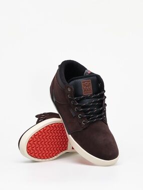Etnies Men's Dark Brown High-Top Sneakers with Cream Sole